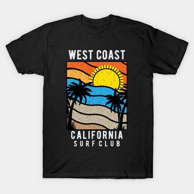 West Coast California Surf Club T-Shirt by Mako Design 